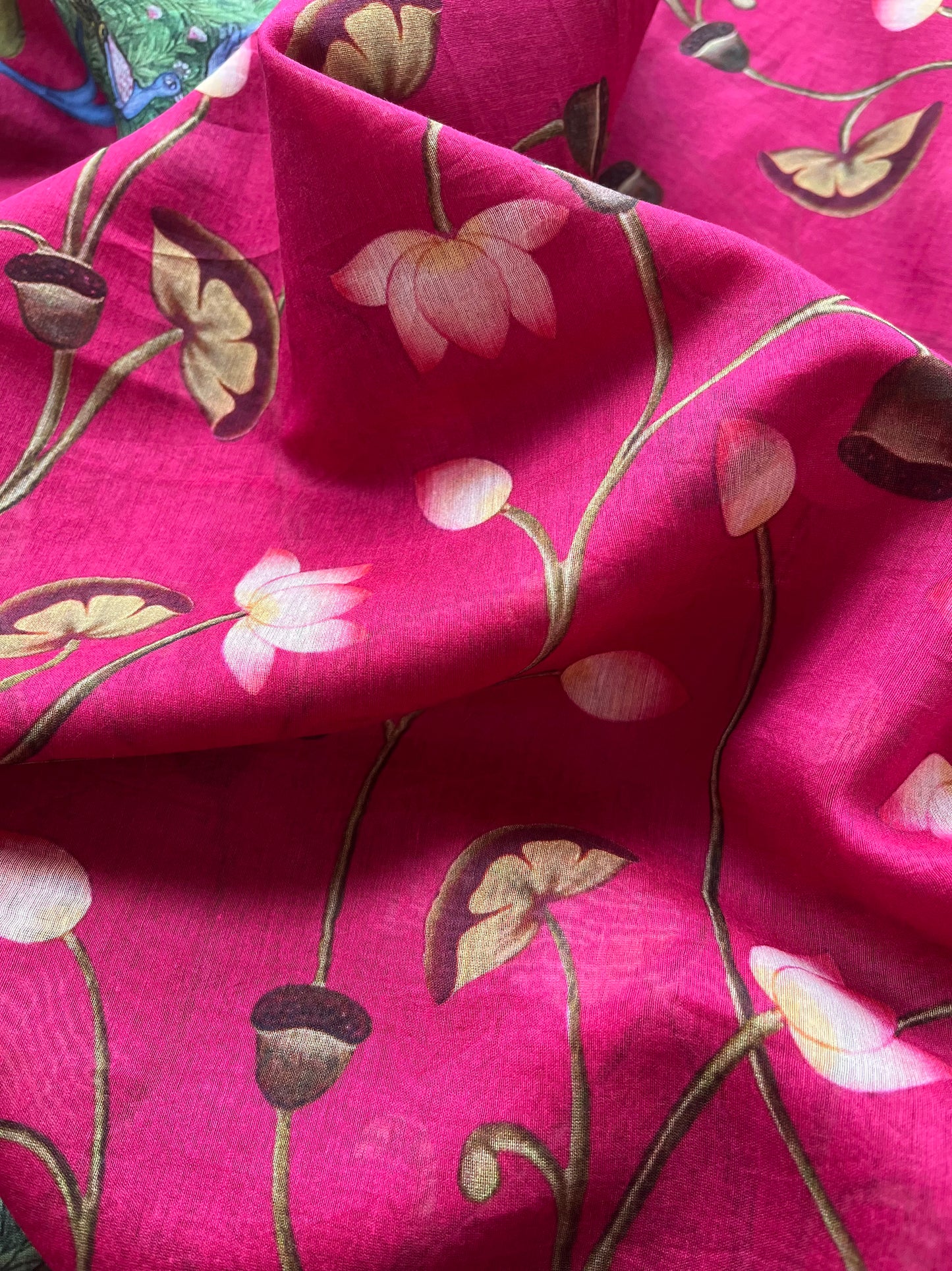 Printed Silk Rani Dupatta