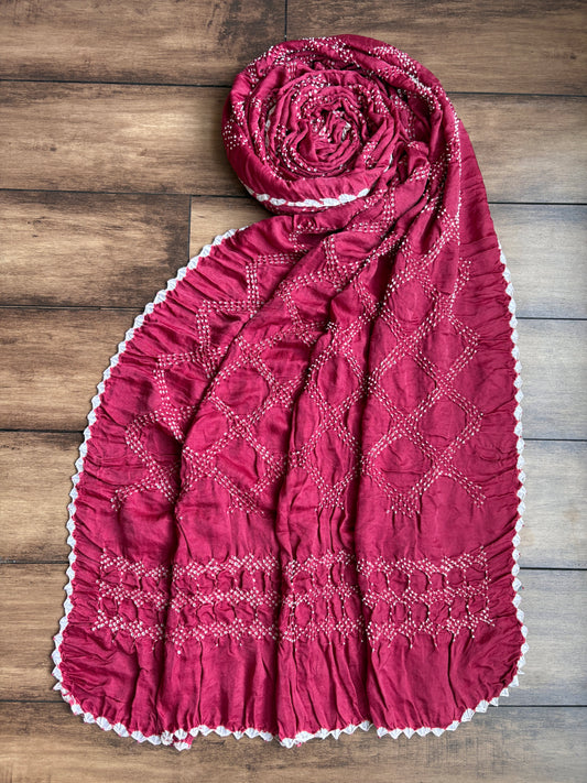 Gajji Rai Dana Magenta Bandhej Dupatta