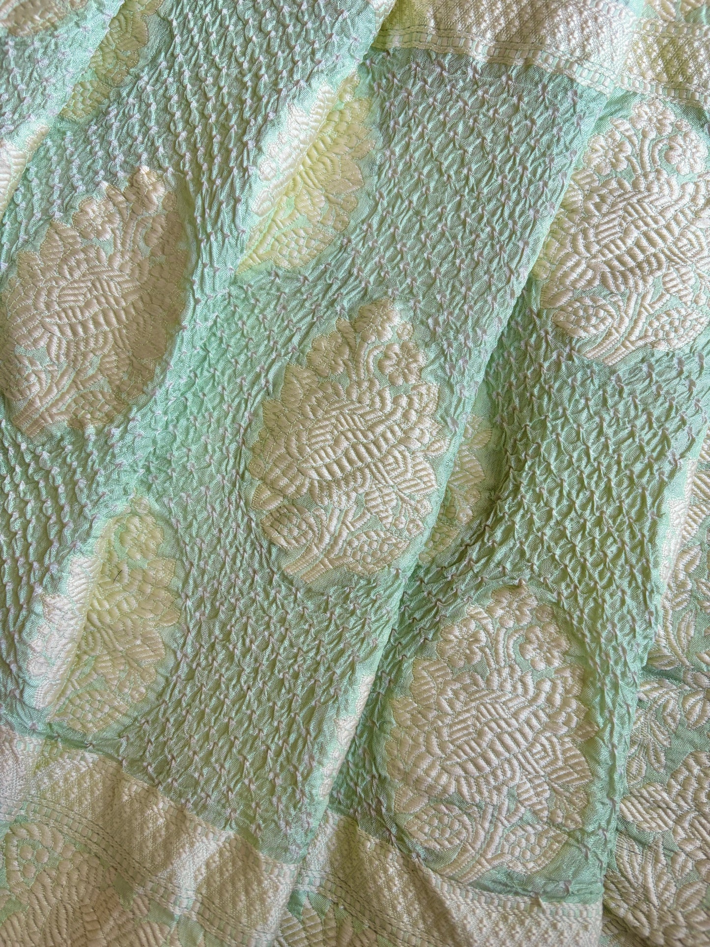 Katan Parsi Mint Green Bandhej Dupatta