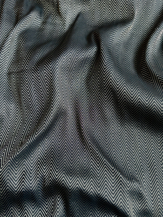 Katan Black Brocade Fabric