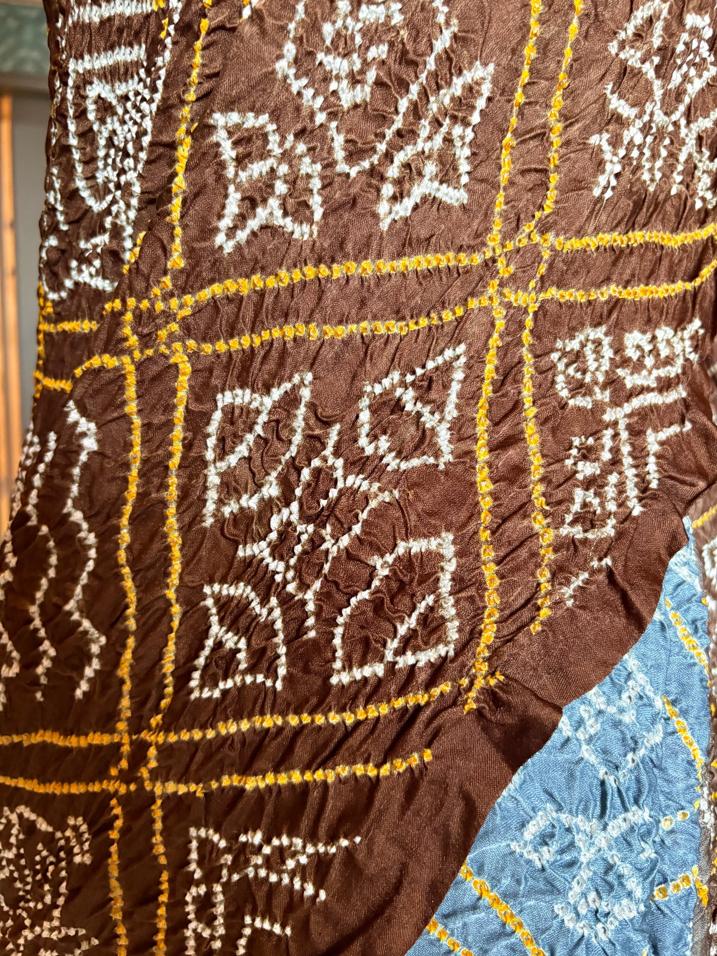 Blue-Grey-Brown Ombre Gajji Rai Dana Saree