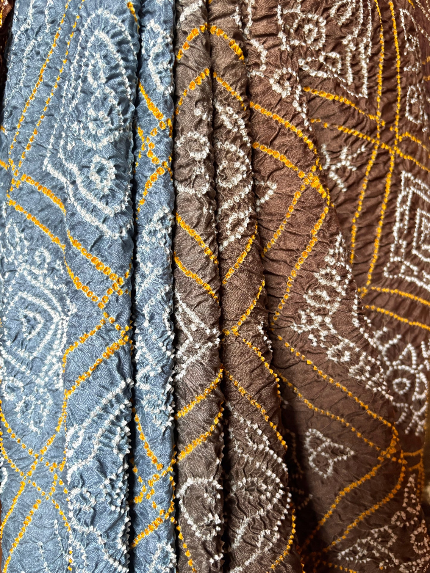 Blue-Grey-Brown Ombre Gajji Rai Dana Saree