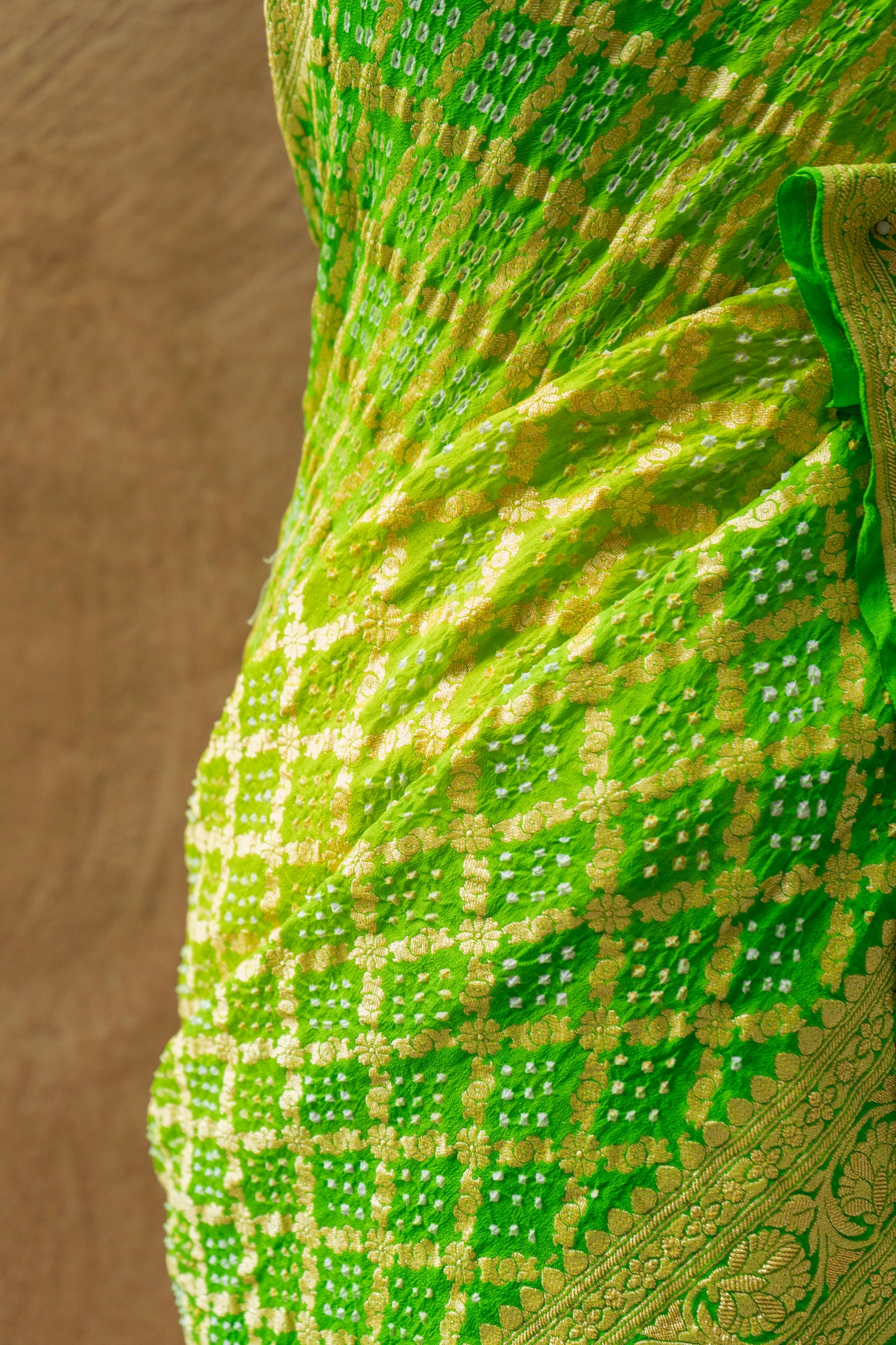 Neemzari Rai Dana Georgette Green Saree