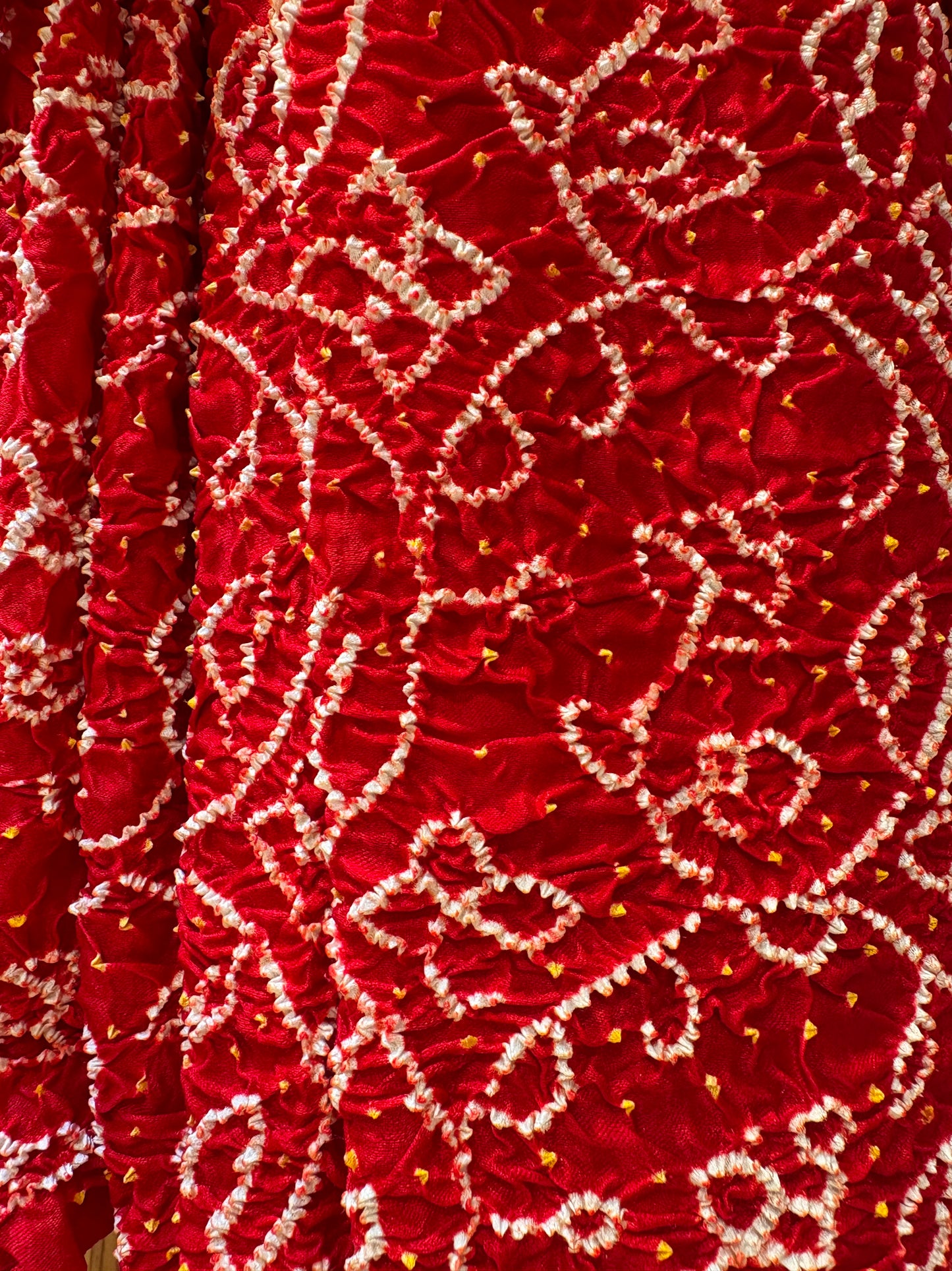 Gajji Intricate Rai Dana Red Bandhej Saree