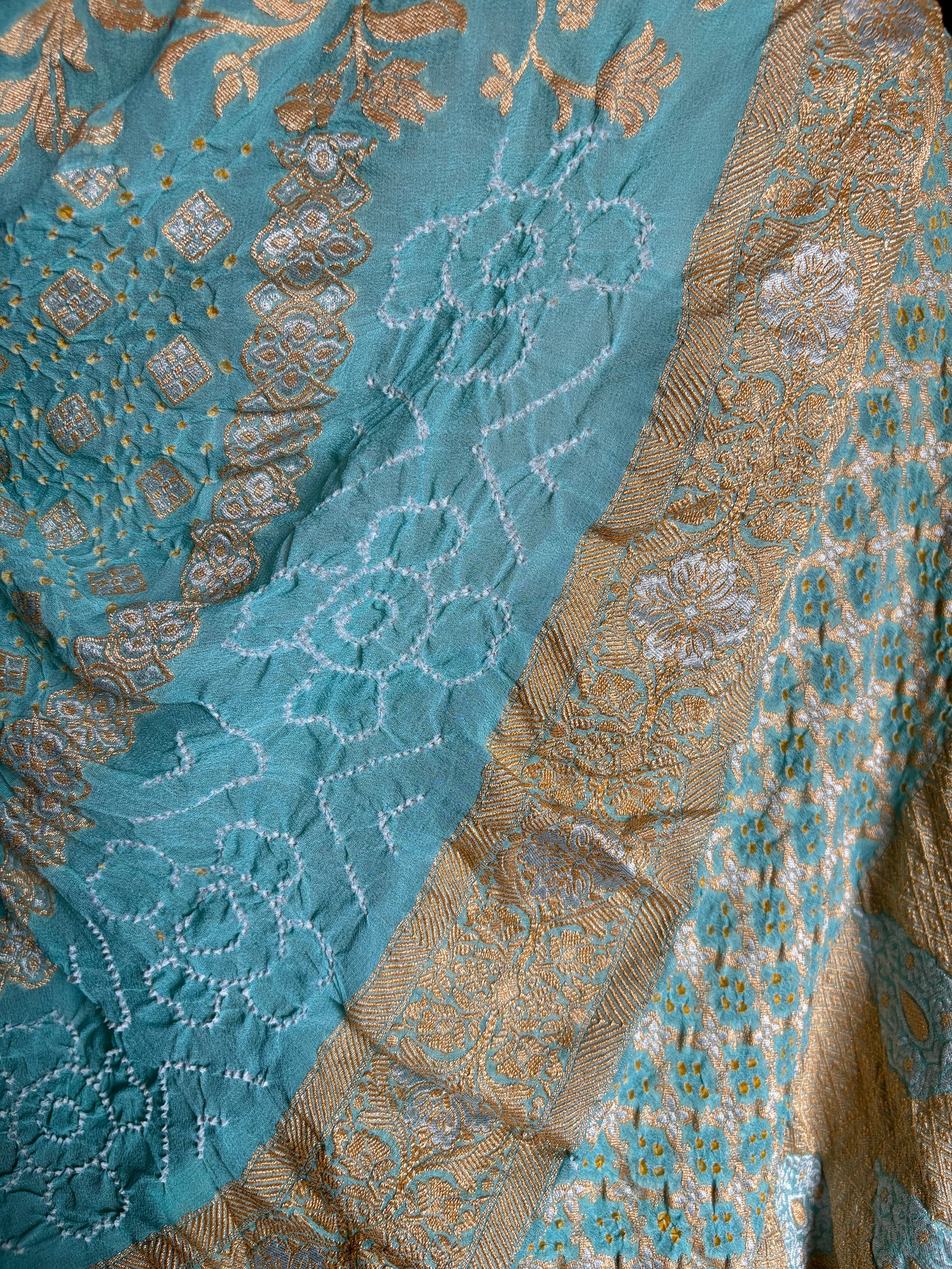 Georgette Sona Rupa Stripes Rai Dana Sky Blue Saree