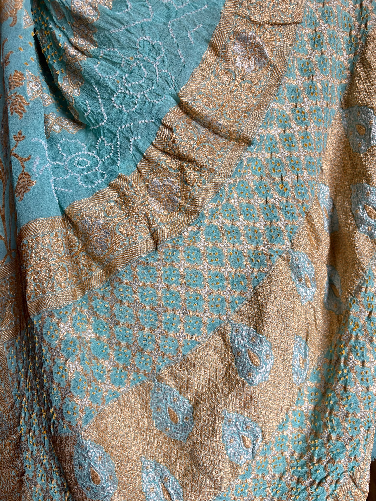 Georgette Sona Rupa Stripes Rai Dana Sky Blue Saree