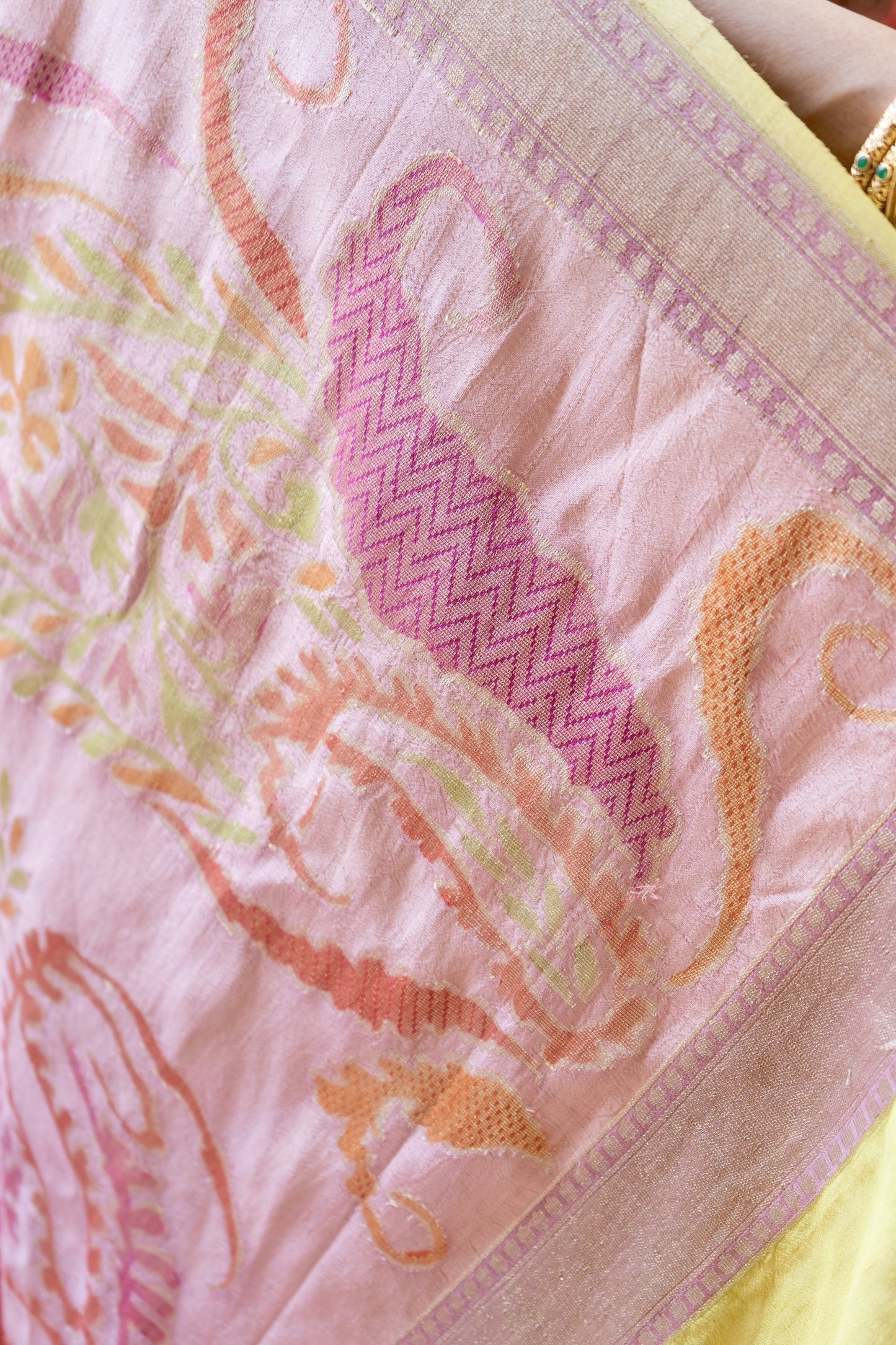 Tussar Patola Pastel Pink Saree