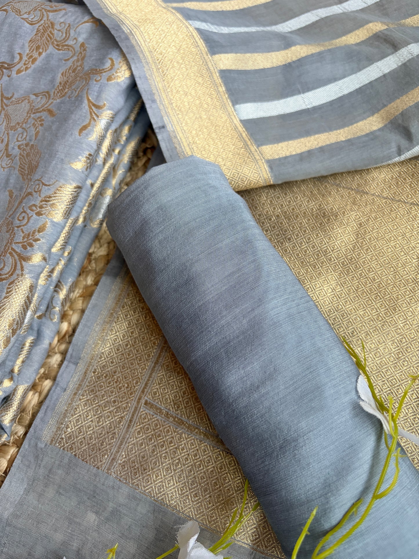Grey Brocade Set