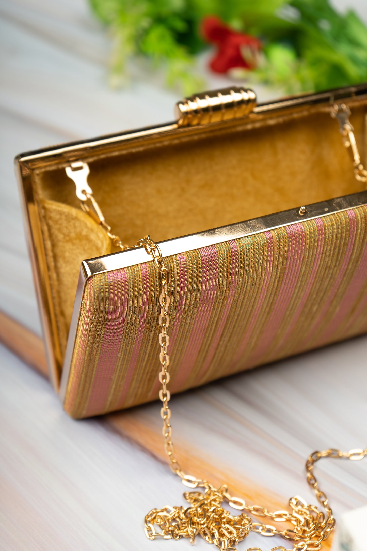 Pink Stripes Kota Clutch