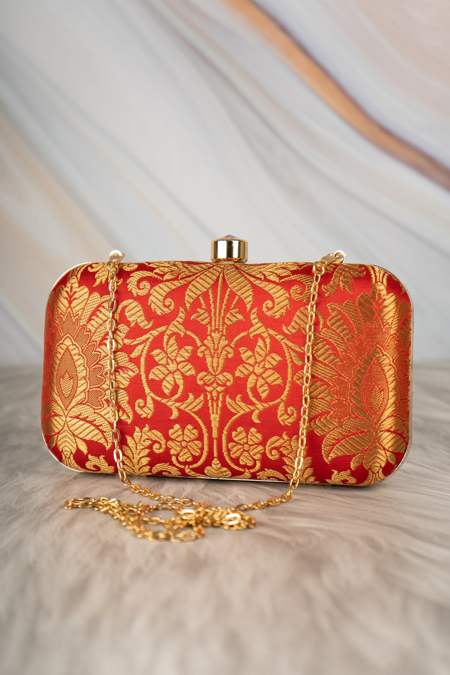Red Jamawar Clutch