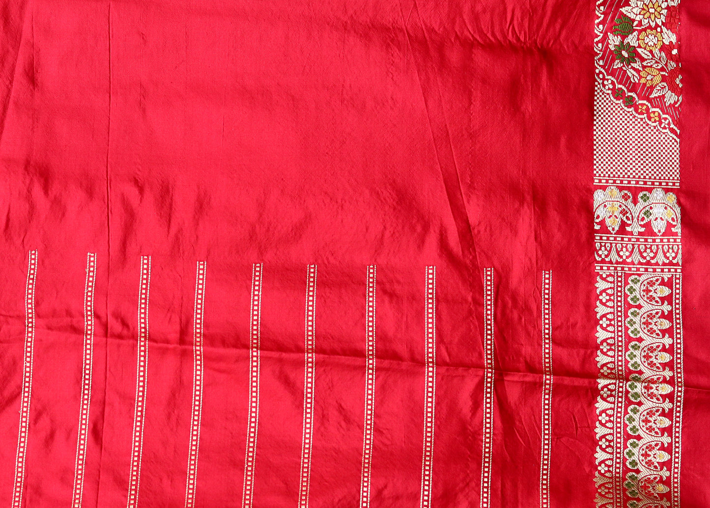 Purple Jangla Silver Gold Saree