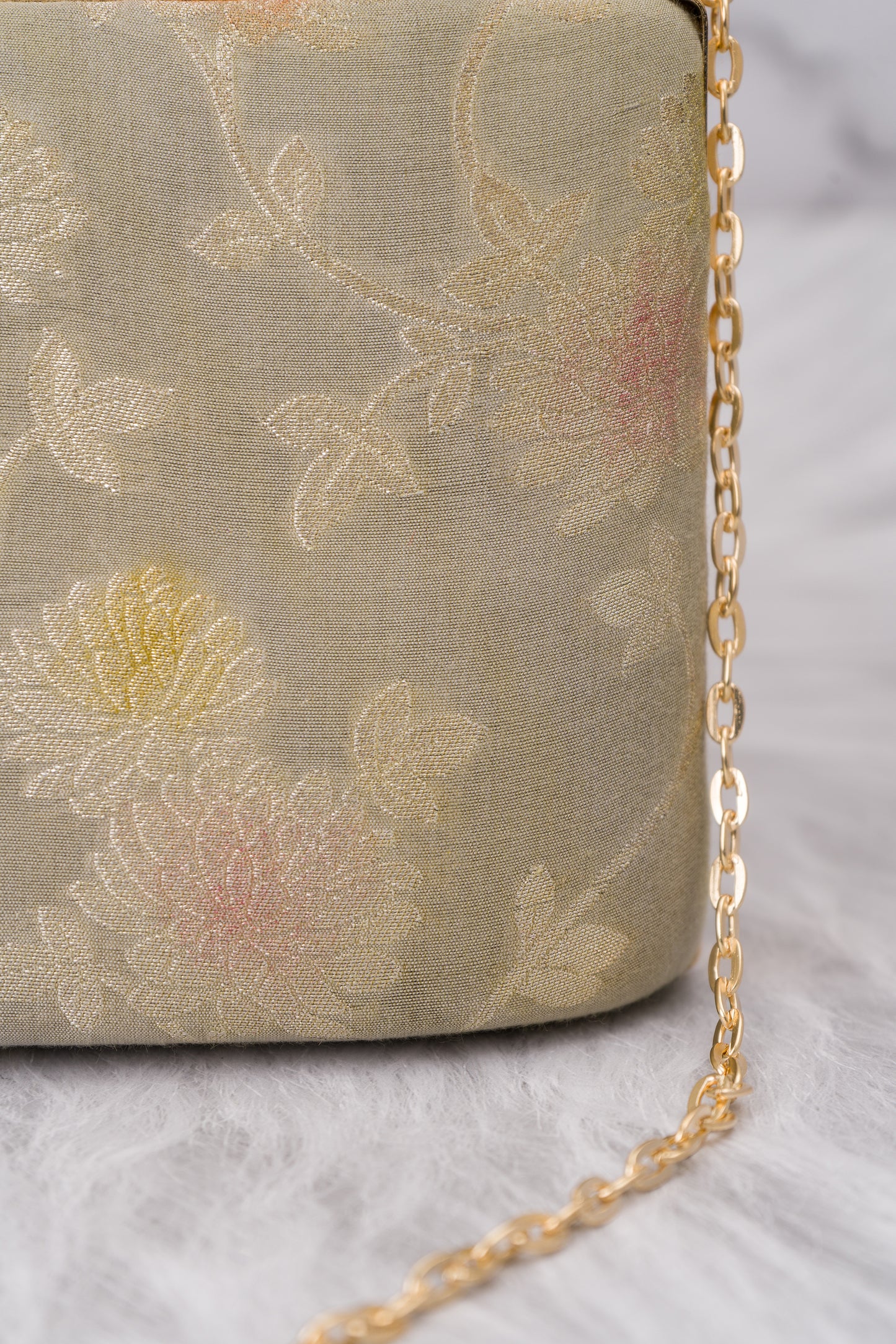 Palm Silk Mehendi Meenakari Clutch