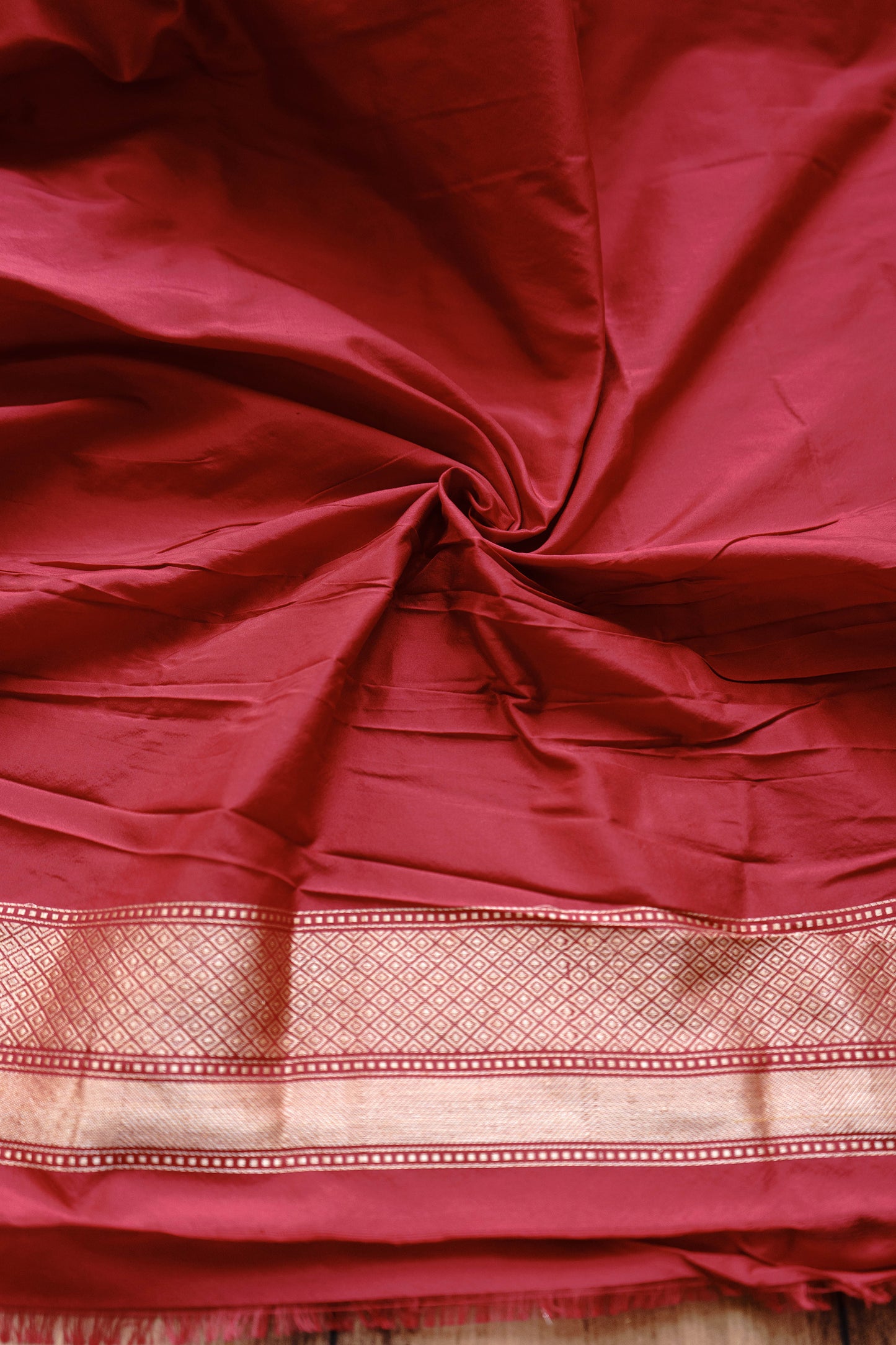 Red Bridal Katan Saree