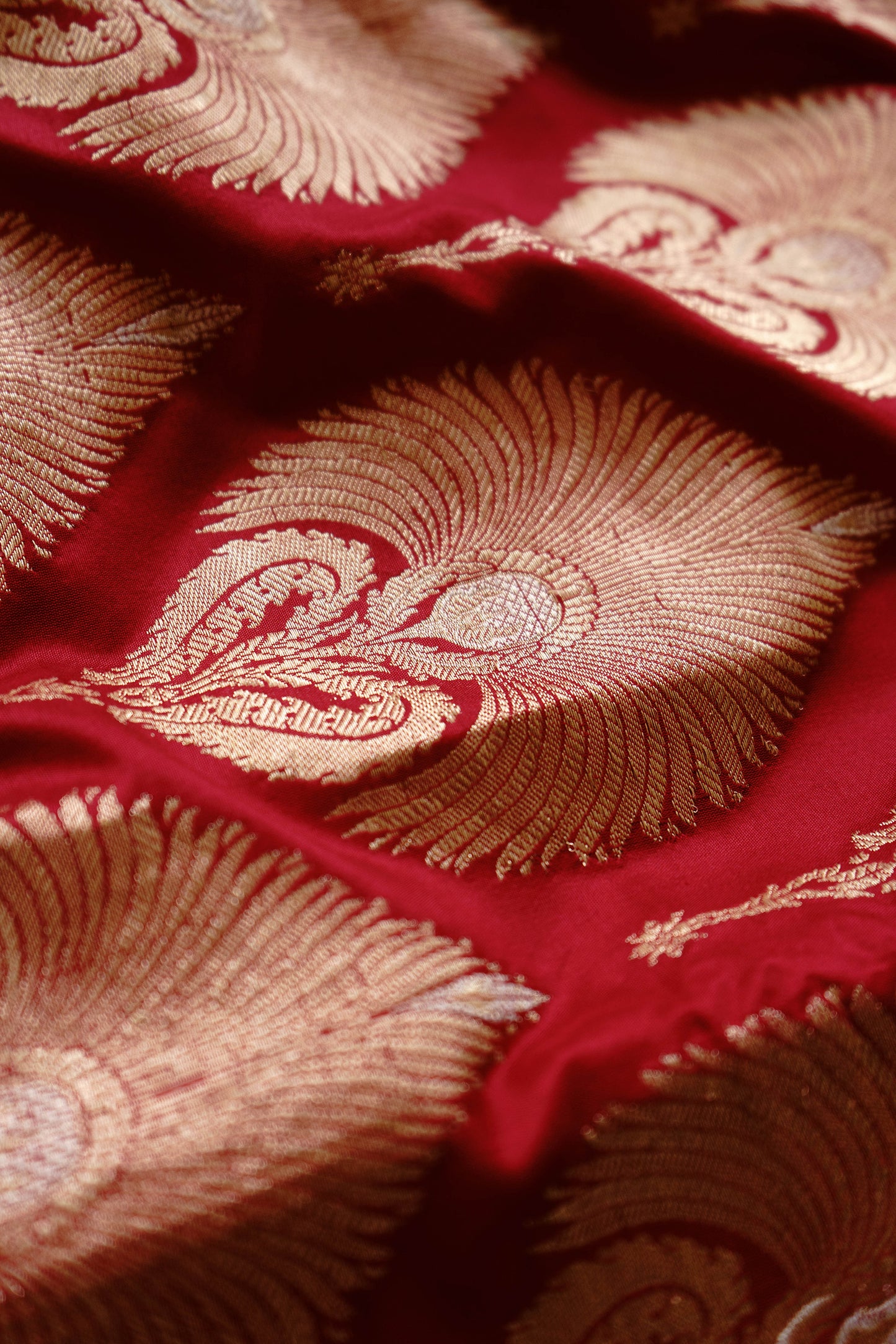 Red Bridal Katan Saree