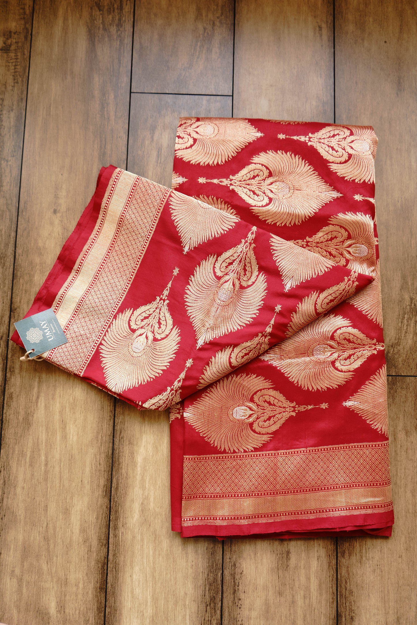 Red Bridal Katan Saree