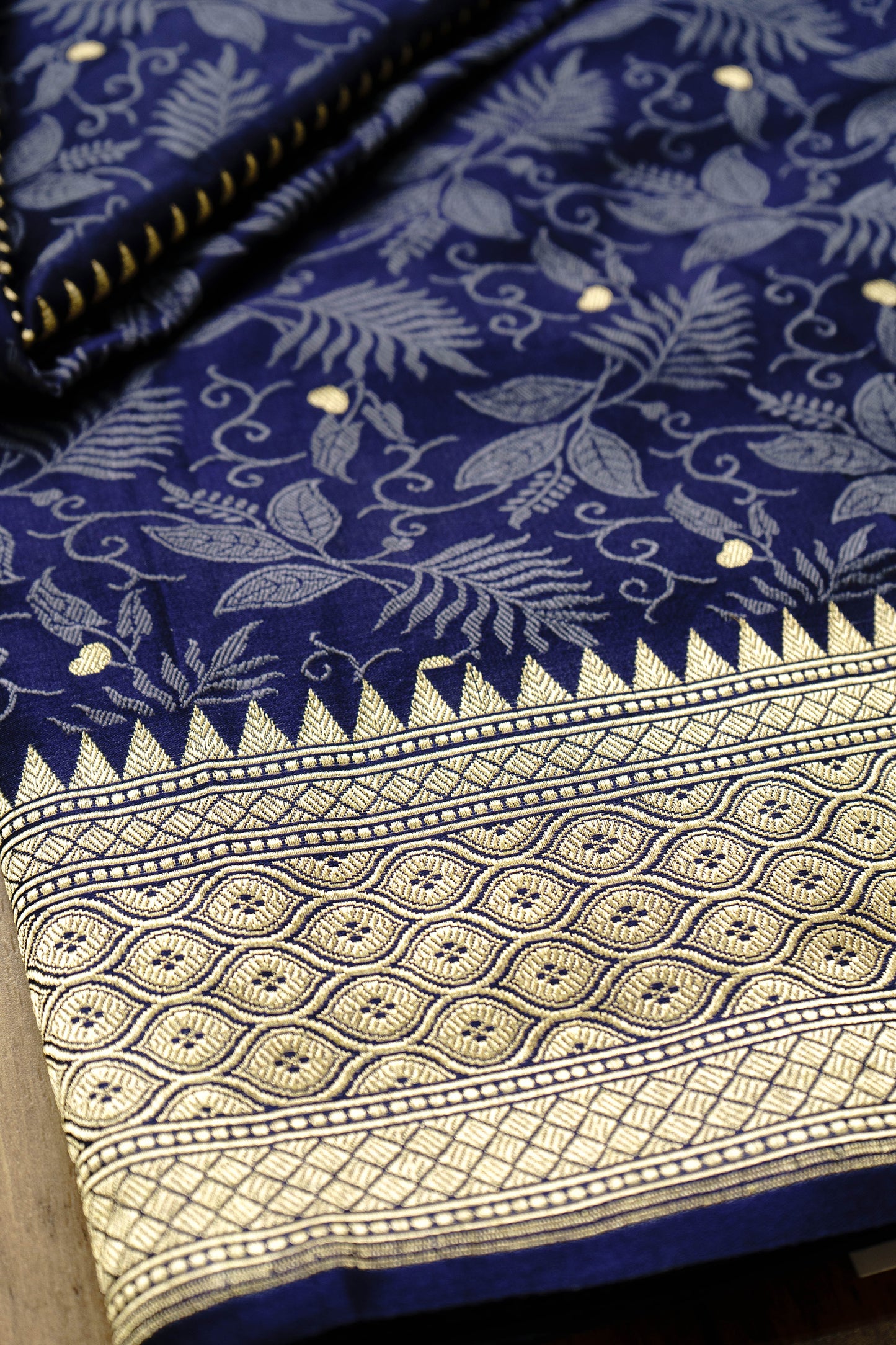 Blue Tanchoi Zari Saree