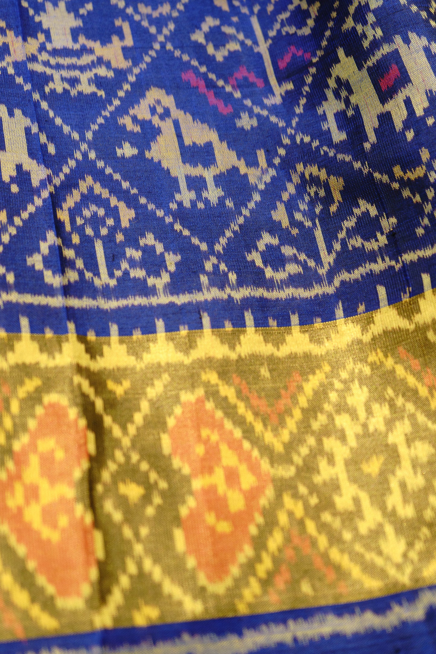 Ikkat Dhoop Chaav Blue Saree