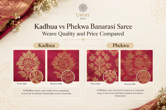 Kadhua vs Phekwa Banarasi Saree Weave Quality and Price Compared