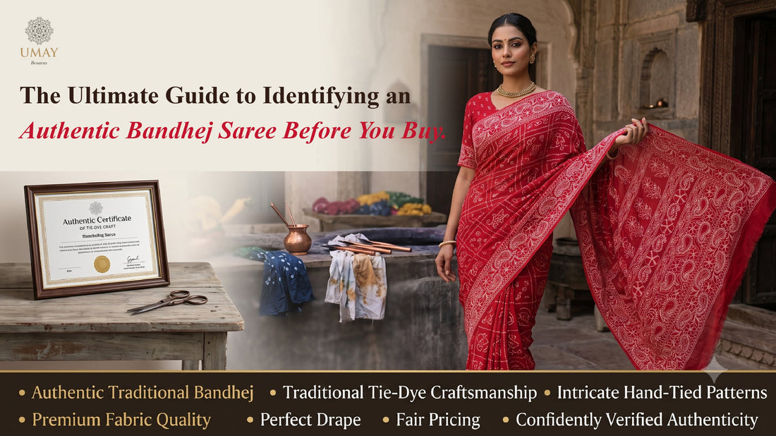 The Ultimate Guide to Identifying an Authentic Bandhej Saree Before You Buy. 