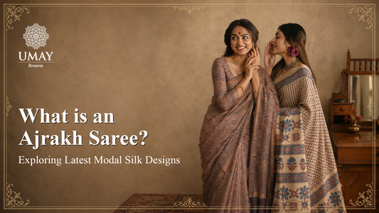 What is an Ajrakh Saree? Latest Ajrakh Modal Silk Saree Designs in 2026