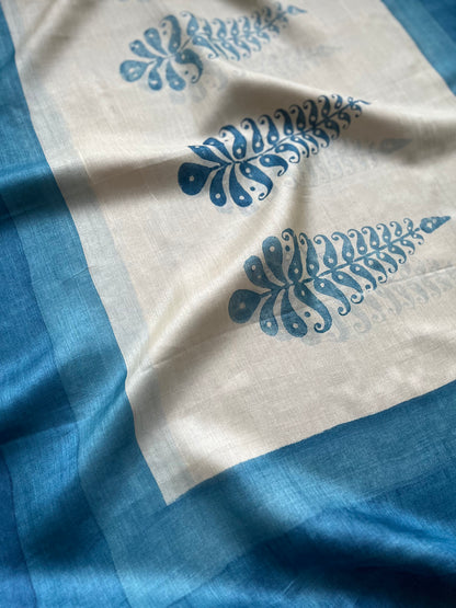 Painted Kaeri Dupatta (Blue)
