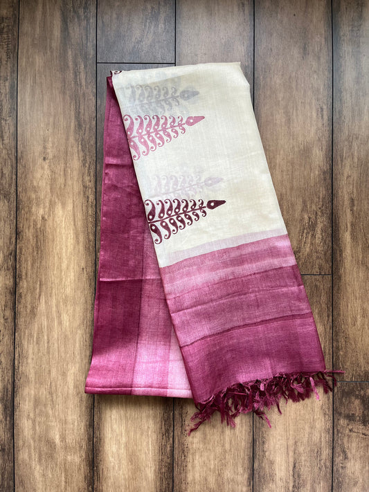 Painted Kaeri Dupatta (Pink)