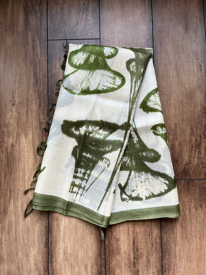 Painted Green Dupatta
