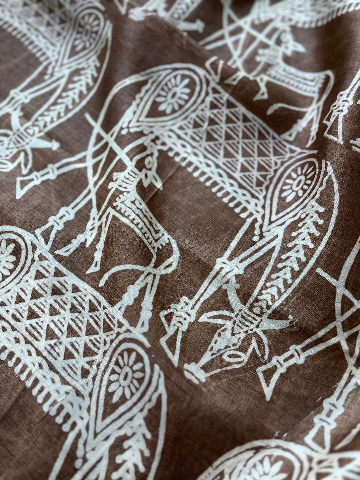 Warli Brown Dupatta