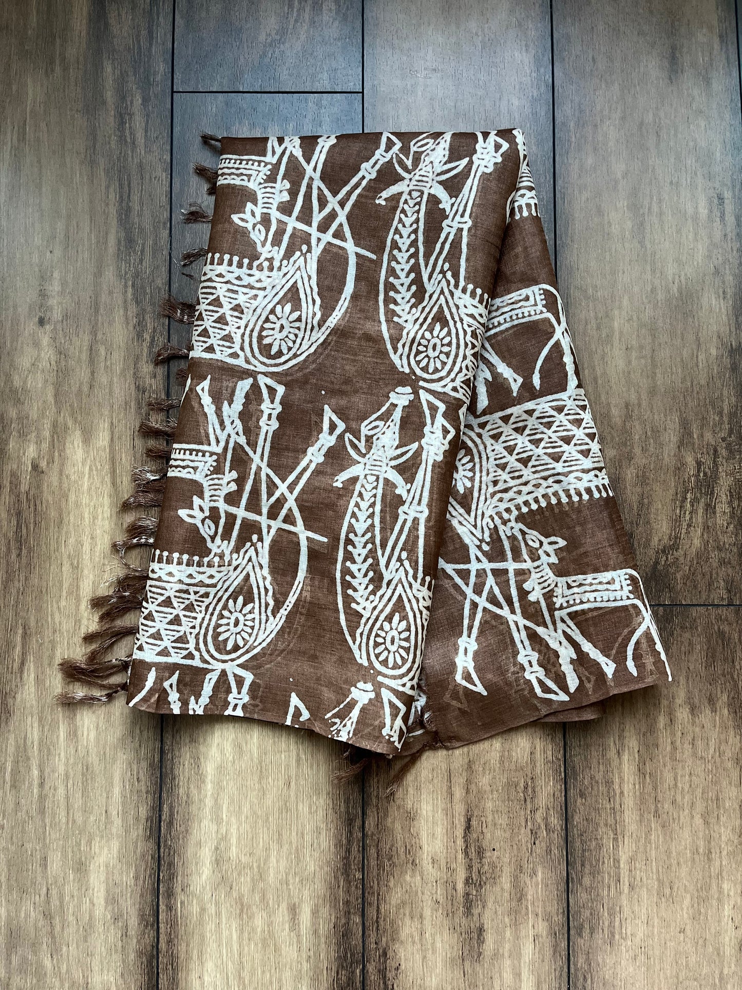 Warli Brown Dupatta