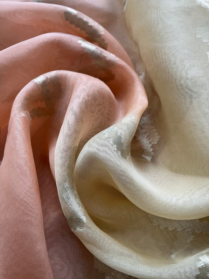 Kora Dupatta (Cream-Peach)