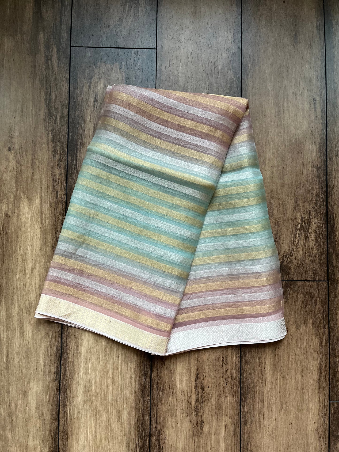 Organza Stripes Multicolor Dupatta