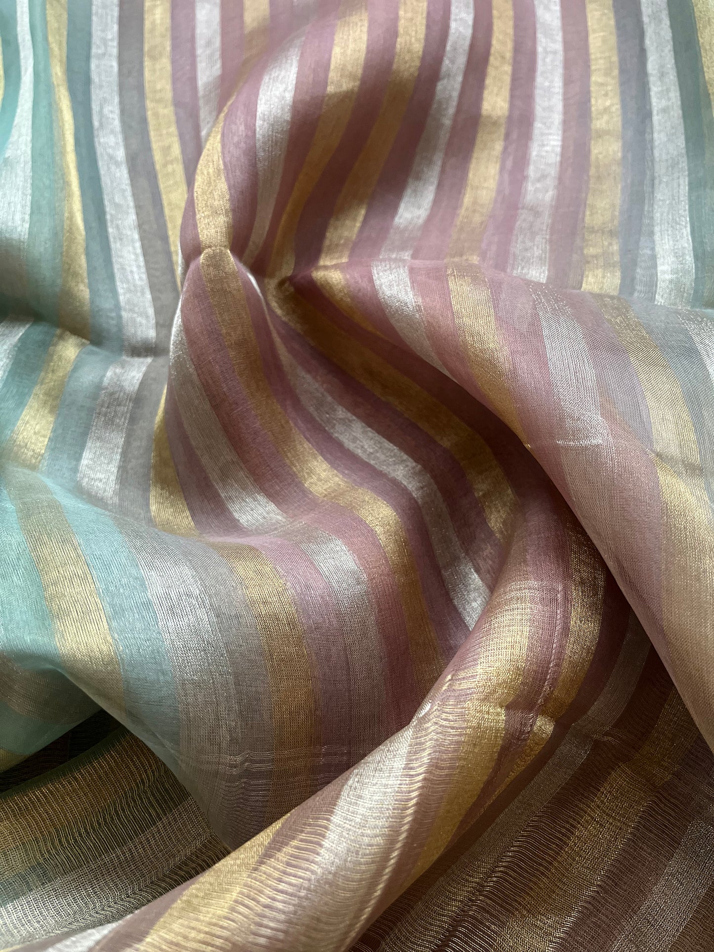 Organza Stripes Multicolor Dupatta