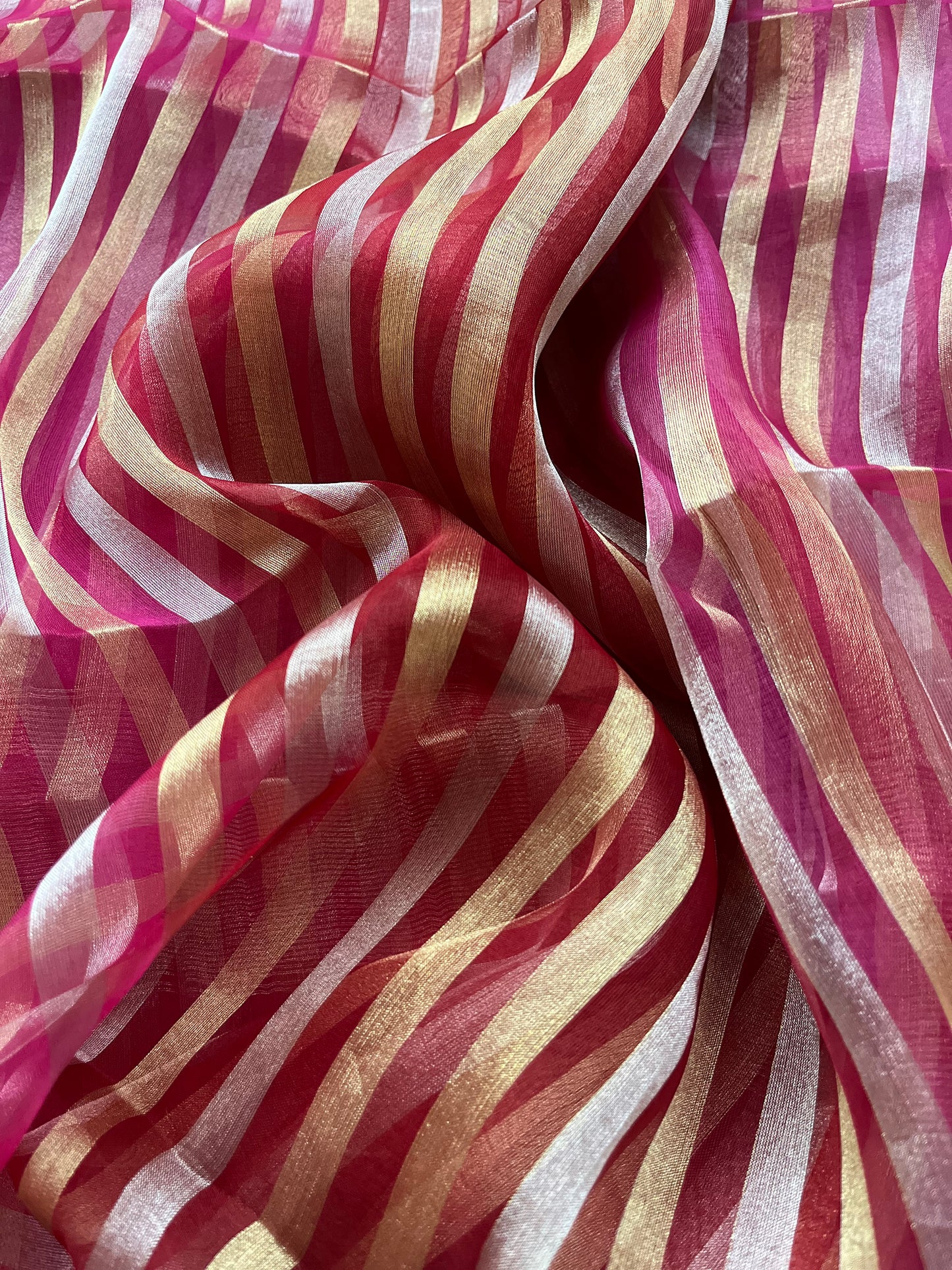 Organza Stripes Rani Dupatta