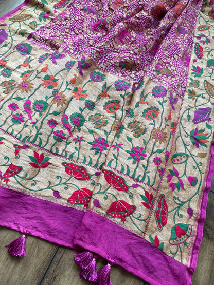Pastel Purple Figure Meenkari Dupatta