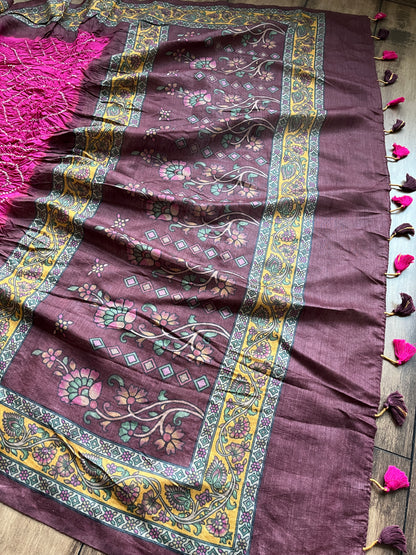 Ajrakh Bandhej Rani Dupatta