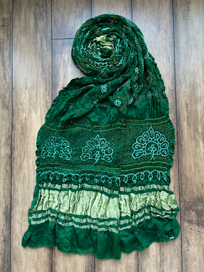 Green Rai Dana Gajji Bandhej Dupatta