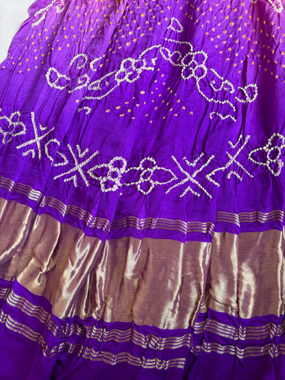 Shaded Red-Purple Rai Dana Gajji Bandhej Dupatta