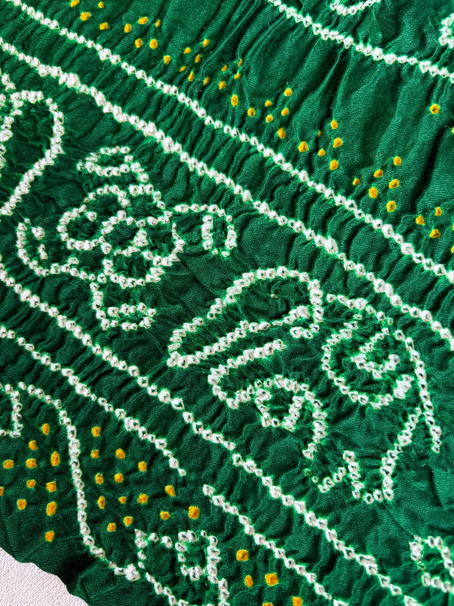 Gajji Silk Green Bandhej Dupatta