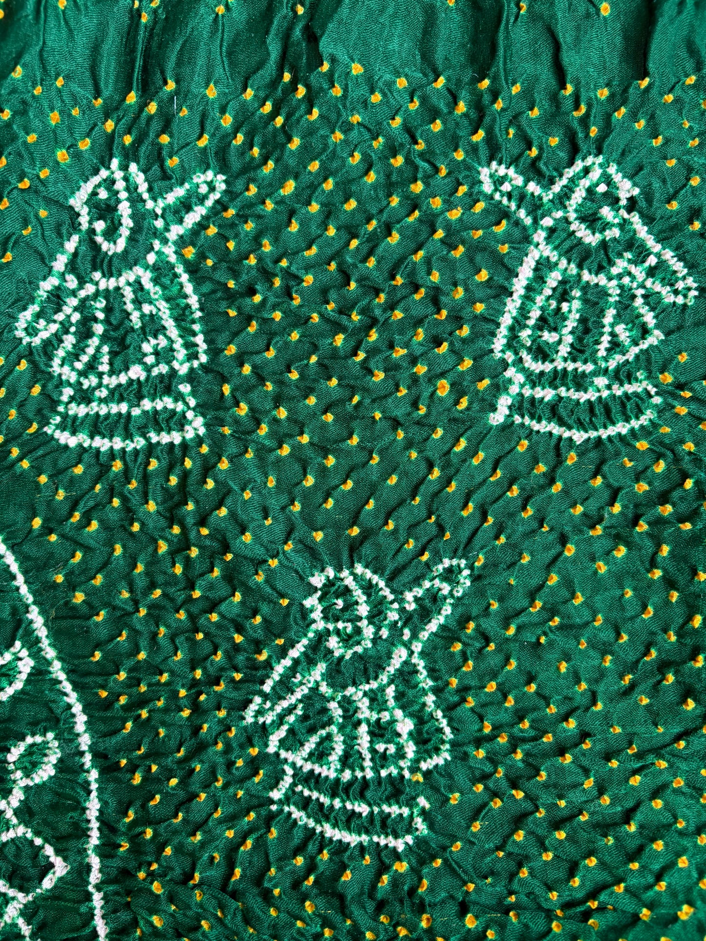Gajji Silk Green Bandhej Dupatta