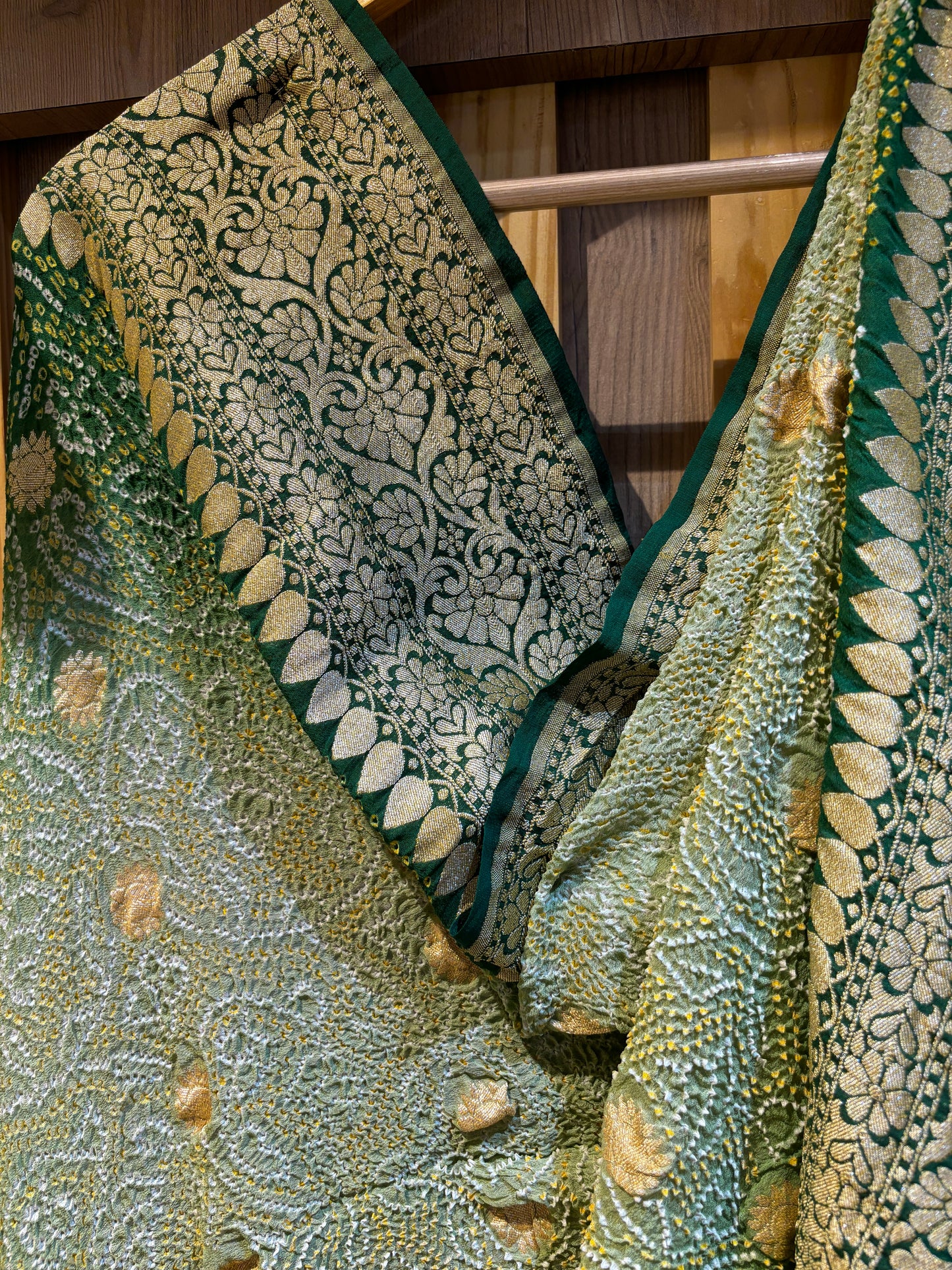 Ombre Green Bandhej Dupatta