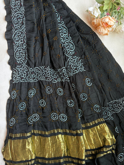 Gajji Rai Dana Black Bandhej Dupatta