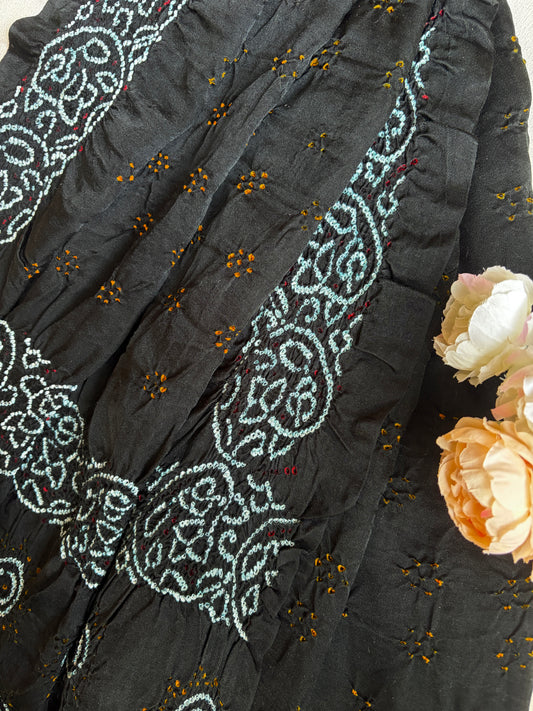 Gajji Rai Dana Black Bandhej Dupatta