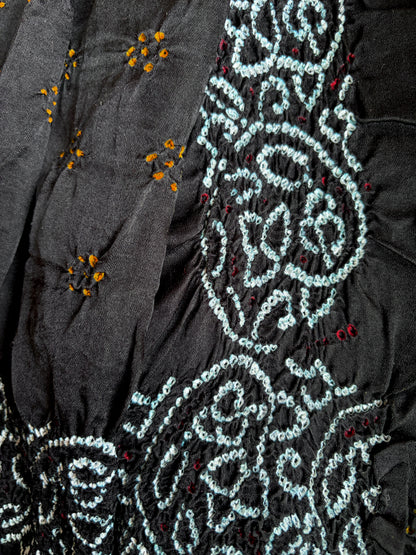 Gajji Rai Dana Black Bandhej Dupatta