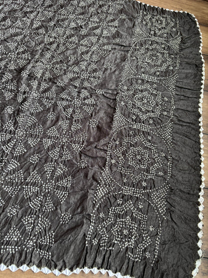 Gajji Rai Dana Dark Grey Bandhej Dupatta