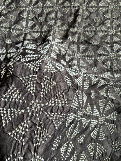 Gajji Rai Dana Dark Grey Bandhej Dupatta