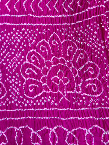 Ombre Pink-Orange Georgette Bandhej Dupatta