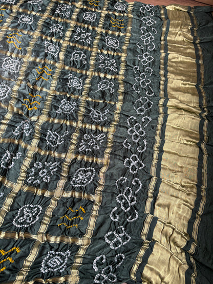 Gajji Gharchola Ombre Green-Grey Bandhej Dupatta