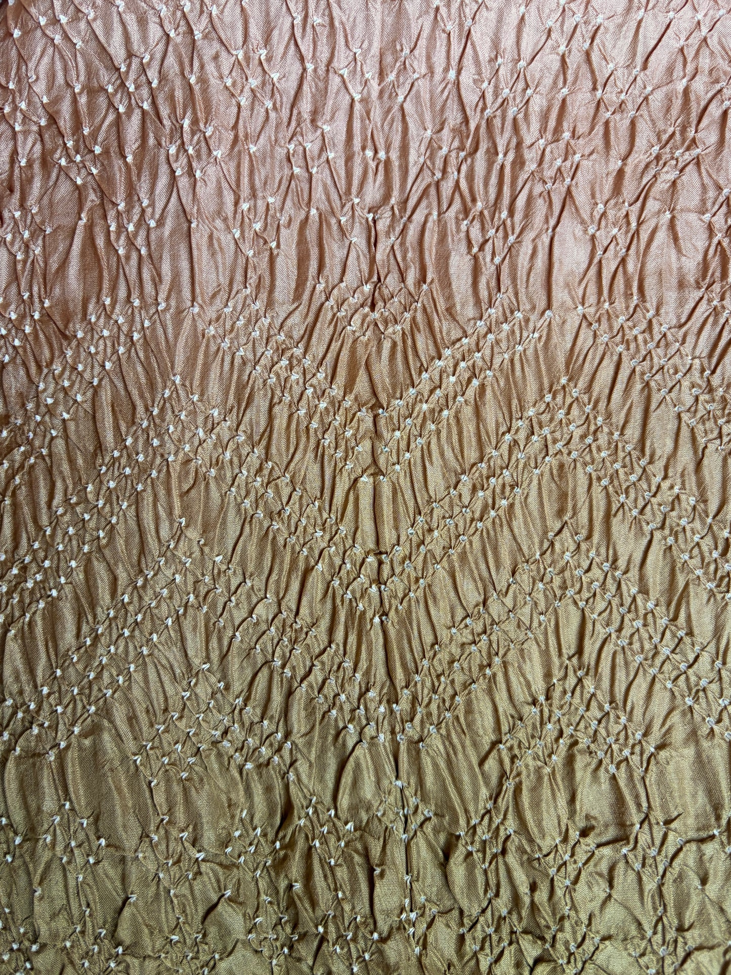 Ombre Brown-Mehendi Green Katan Silk Bandhej Dupatta