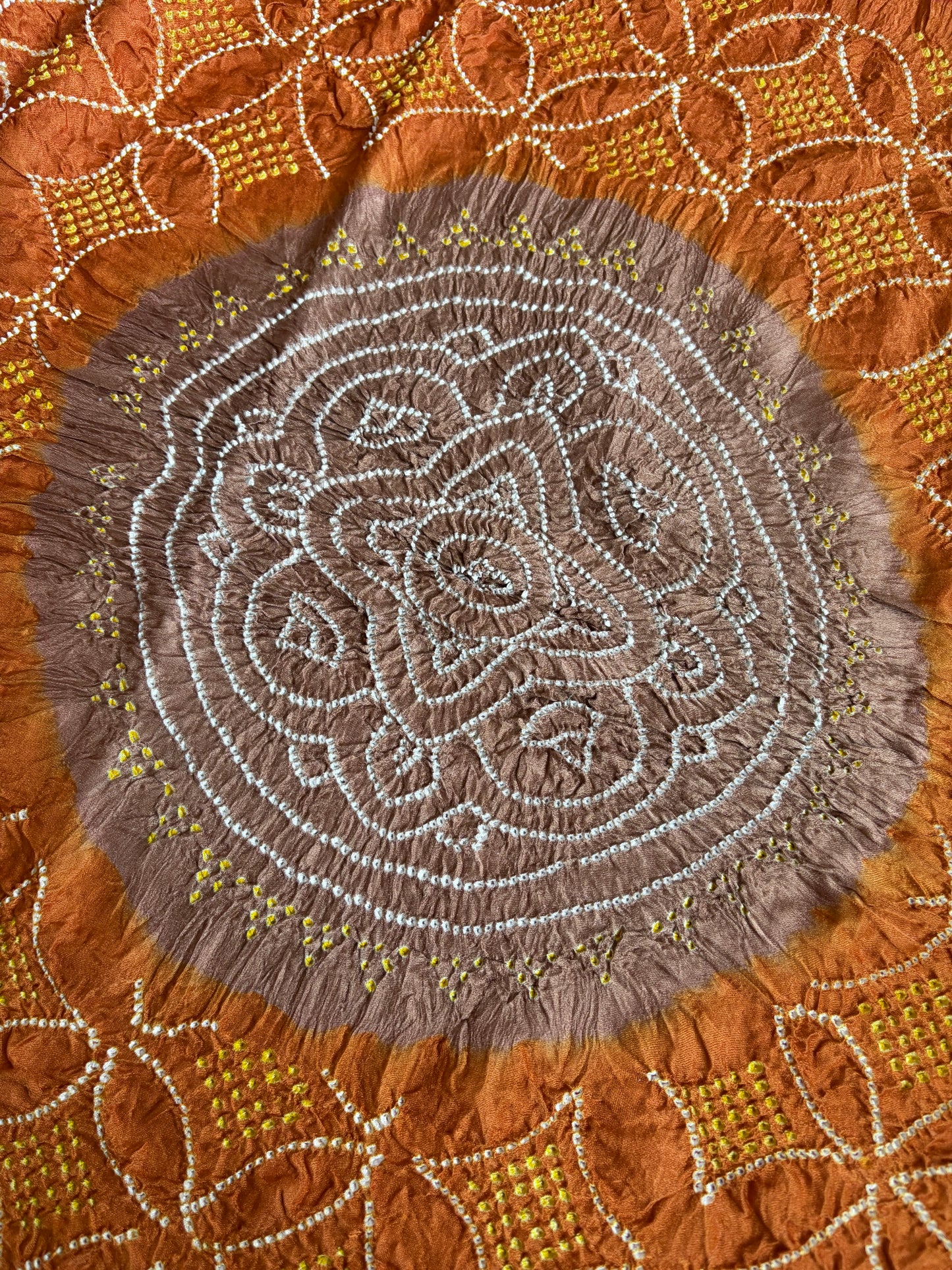 Gajji Rai Dana Ombre Red-Orange-Brown Bandhej Dupatta