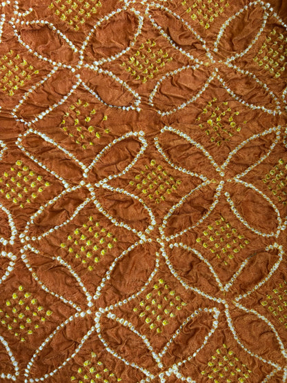 Gajji Rai Dana Ombre Red-Orange-Brown Bandhej Dupatta